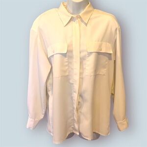 Chaus Womens Size 10 off white blouse/top